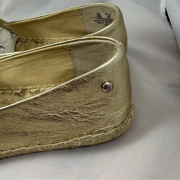 SAM EDELMAN Gold Espadrille Flats Size 8 - Picture 6 of 10